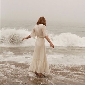 RADISH Layla cotton dress in Ivory as UK6/US0-2